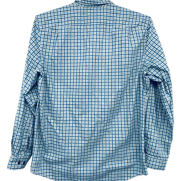 L.L. Bean Men's M Button Shirt Long Sleeve Plaid Green Blue Classic Plaid Cotton - Picture 8 of 8